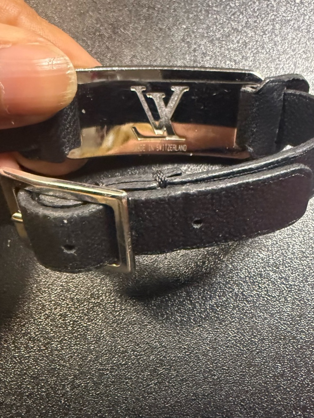 Louis Vuitton Black Leather Limited Edition Unisex Champ Elysees Bracelet - Picture 2 of 3